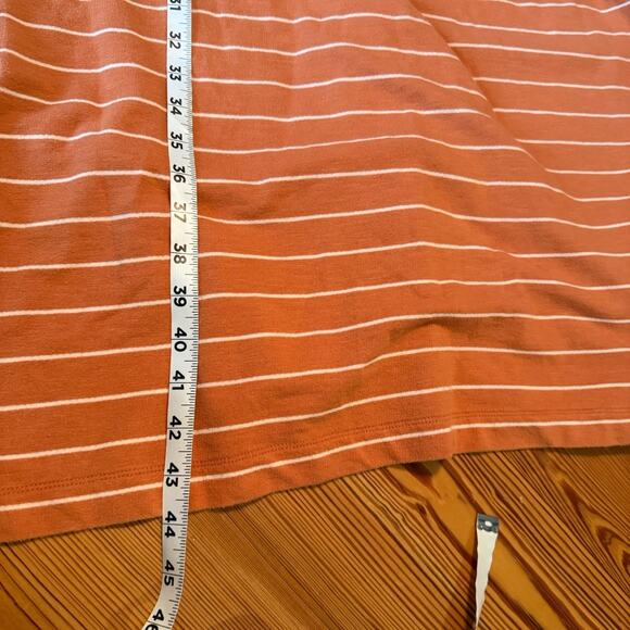 J Jill French Terry Tank Dress XL Orange Striped V-Neck Lounge Casual Vacation - Picture 11 of 12